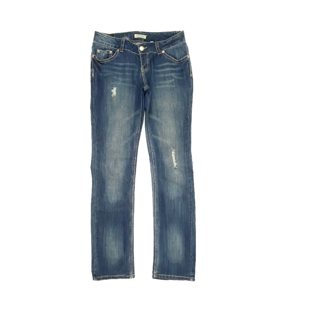 Paris Blues Distressed Straight Women's size 11 Dark Wash Blue Denim jeans